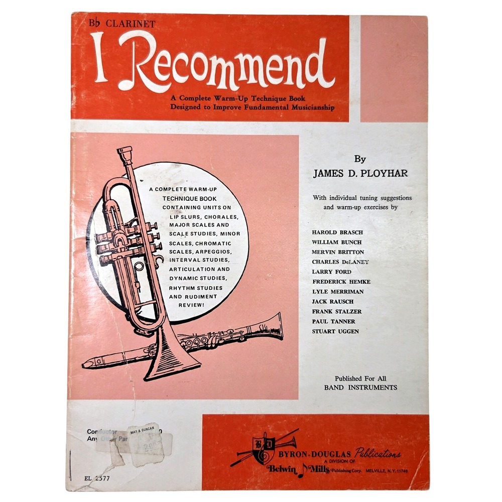James D Ployhar Bb Clarinet Technique Book Rubank‎ Charts EUC